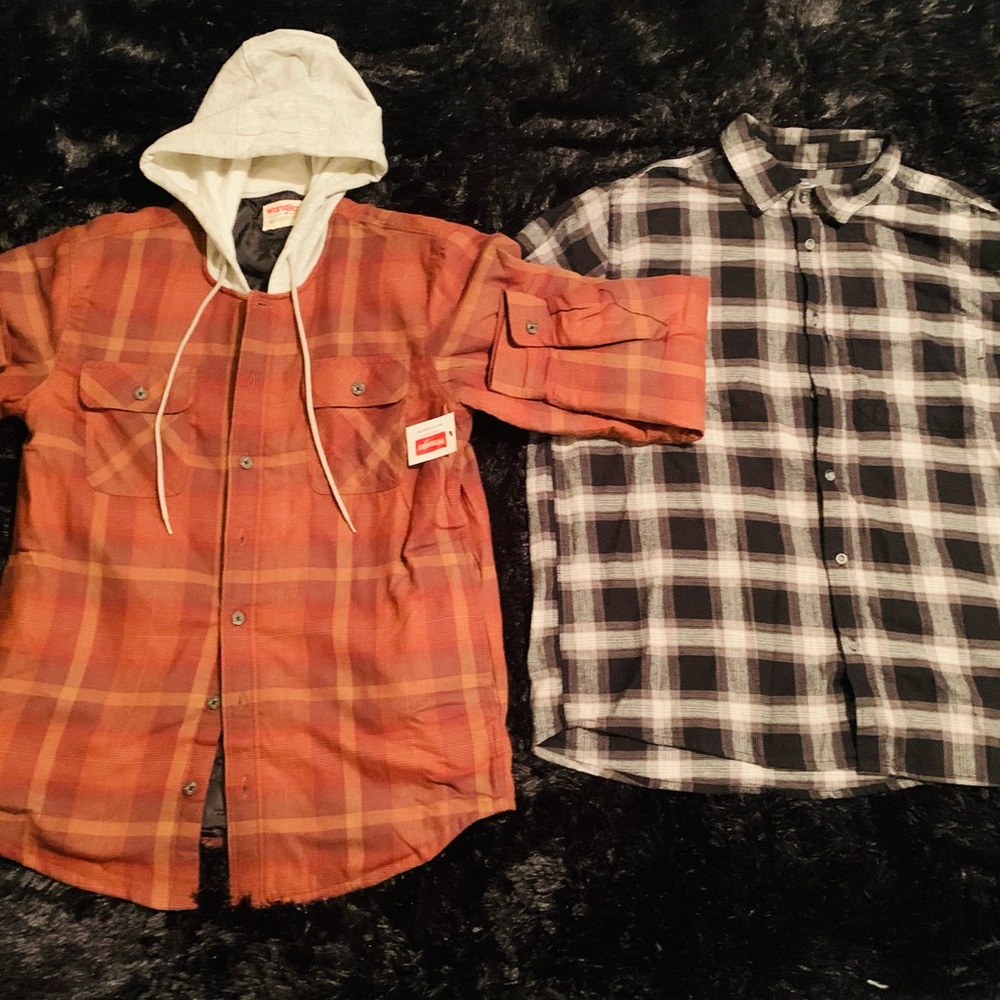Wrangler Authentic’s Flannel Jacket+Eddie Bauer Flannel, (Medium)Never worn,NWT